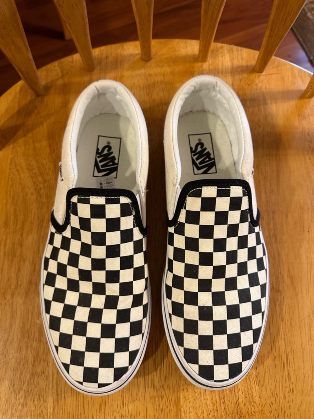 Vans Black & White Checkerboard Slip-On Sneakers
